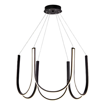 Lámpara Colgante Led De Techo Minimalista Moderna Buena Luz Negro