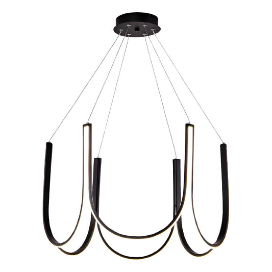 Lámpara Colgante Led De Techo Minimalista Moderna Buena Luz Negro