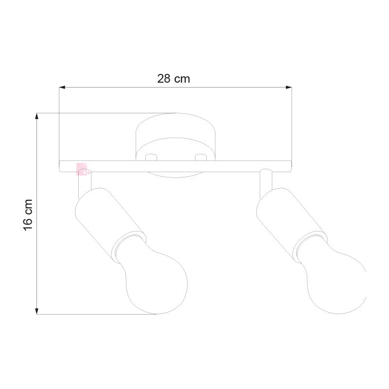 Plafón Sobre Techo Aplique 2 Luces Led Direccional Buena Luz Negro