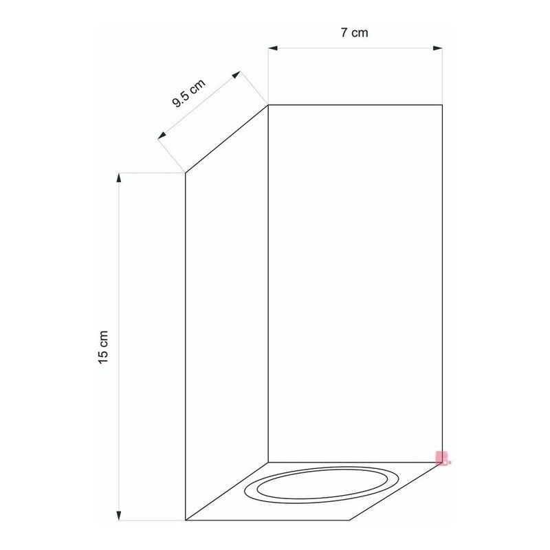 Luminaria Aplique Exterior Led Haz Doble Focos Gu10 Deck Negro