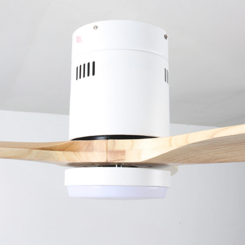 Ventilador De Techo Con Luz Spin 3 Aspas Con Control Remoto 1.32 M 50 Hz Blanco Madera Clara Madera 3