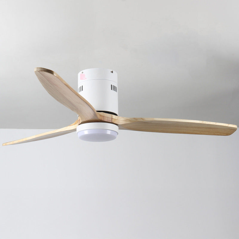 Ventilador De Techo Con Luz Spin 3 Aspas Con Control Remoto 1.32 M 50 Hz Blanco Madera Clara Madera 3