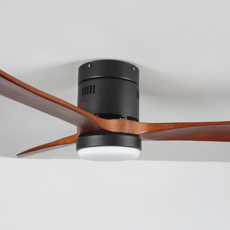Ventilador De Techo Con Luz Spin 3 Aspas Con Control Remoto 1.32 M 50 Hz Negro Madera Oscura Madera 3