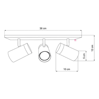 Plafón Dolby De Techo 3 Luces Led 7w Dirigible Buena Luz
