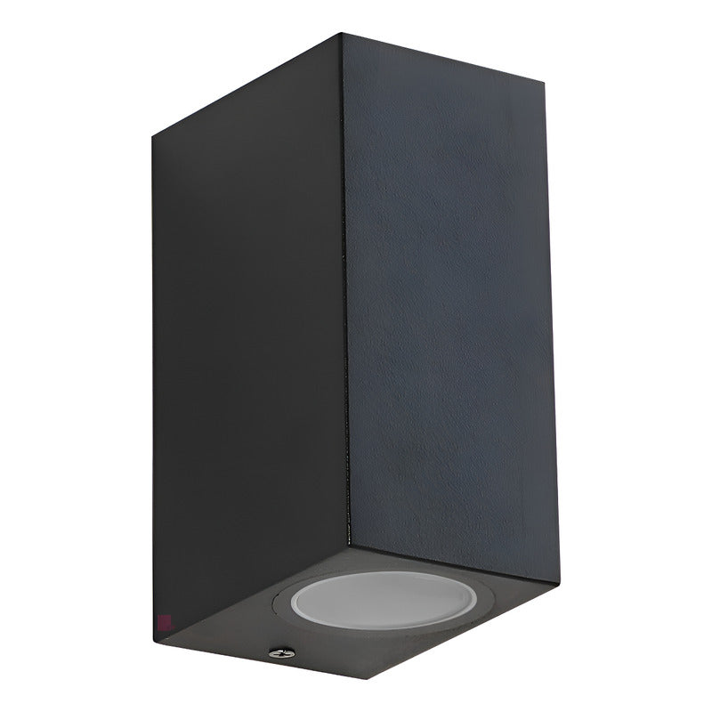 Luminaria Aplique Exterior Led Haz Doble Focos Gu10 Deck Negro