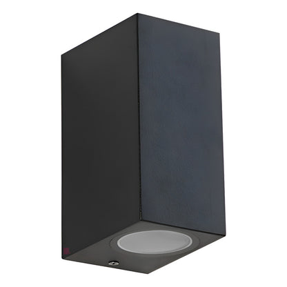 Luminaria Aplique Exterior Led Haz Doble Focos Gu10 Deck Negro