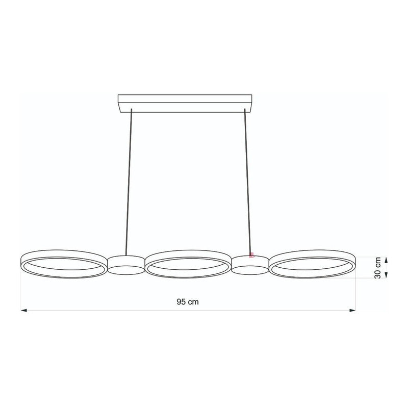 Lámpara Colgante Led De Techo Comedor Moderna Buena Luz Negro