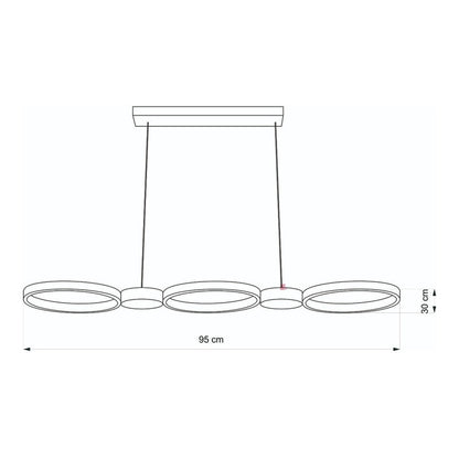 Lámpara Colgante Led De Techo Comedor Moderna Buena Luz Negro