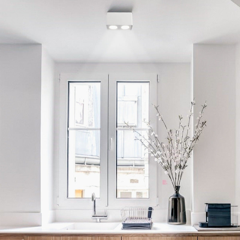 Plafón Lámpara De Techo Living Comedor Focos Led Buena Luz