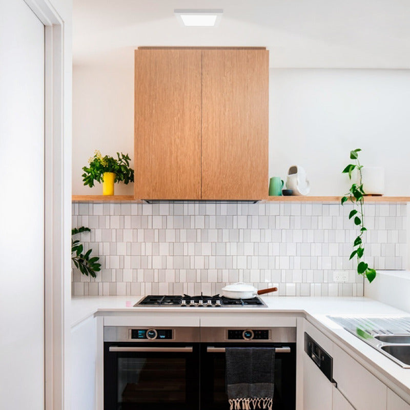 Plafón Panel Cuadrado Sobrepuesto Foco Led 18w Luz Calida Blanco