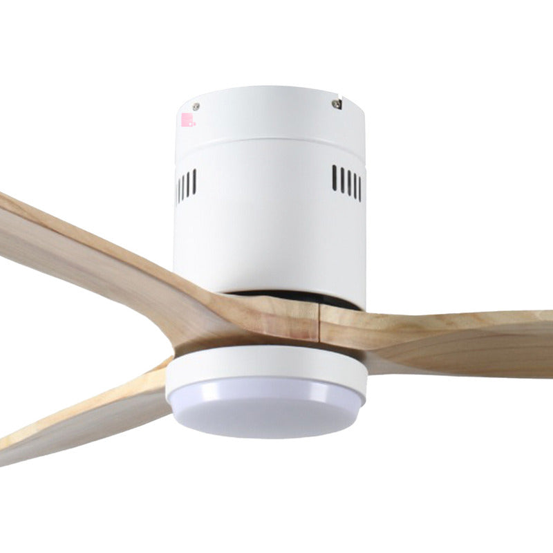 Ventilador De Techo Con Luz Spin 3 Aspas Con Control Remoto 1.32 M 50 Hz Blanco Madera Clara Madera 3