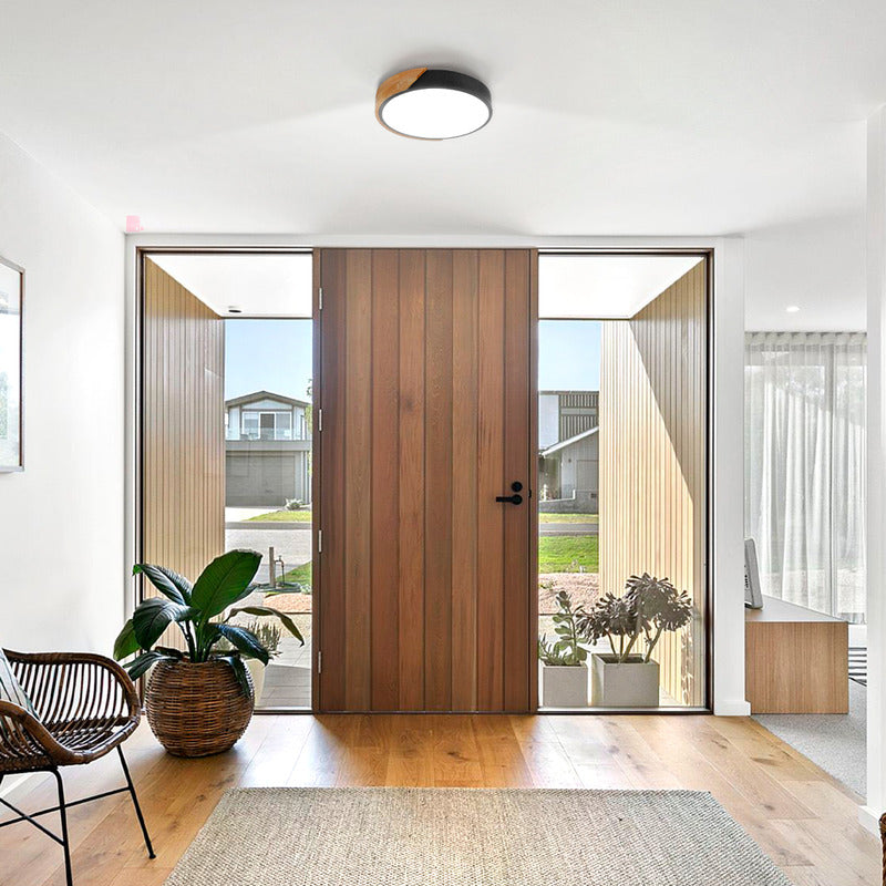 Lámpara Plafón Techo Led Madera Cocina Comedor Buena Luz