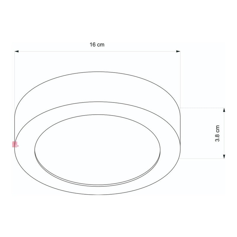 Plafón Panel Redondo Sobrepuesto Foco Led 18w Luz Calida Blanco