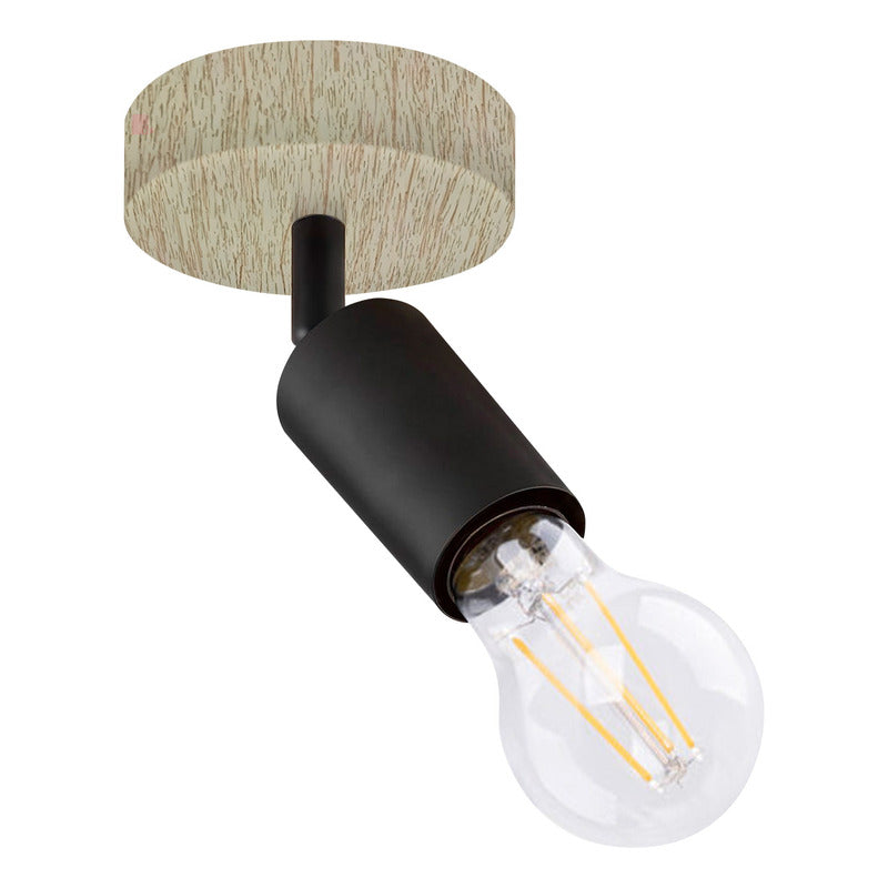 Aplique Plafón Sobre Techo Lámpara Led Direccional Buena Luz Negro