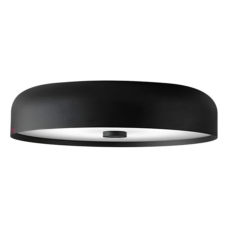 Plafón Led Moderno De Techo Ideal Living Comedor Buena Luz Negro Con Luz Cálida