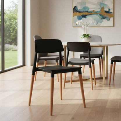 Pack X6 Sillas Mil Madera Diseño Living Escritorio Buena Luz