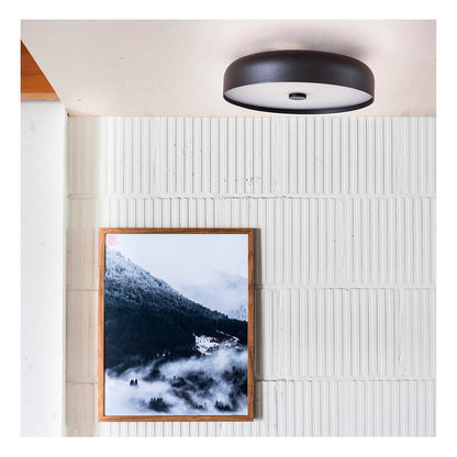 Plafón Led Moderno De Techo Ideal Living Comedor Buena Luz Negro Con Luz Cálida