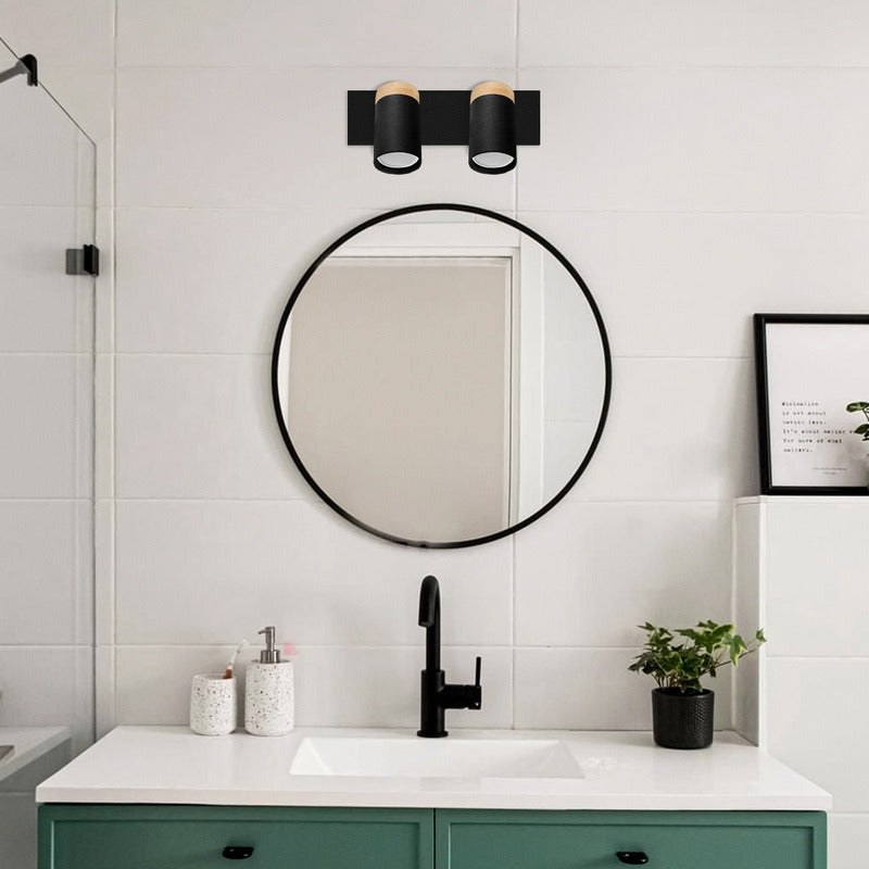 Aplique Lámpara Led Muro Baño 2 Focos Dirigibles Buena Luz