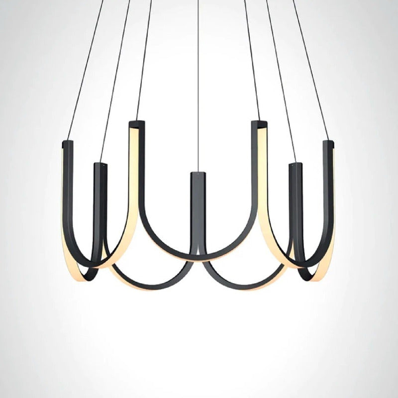 Lámpara Colgante Led De Techo Minimalista Moderna Buena Luz Negro