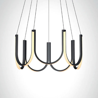 Lámpara Colgante Led De Techo Minimalista Moderna Buena Luz Negro