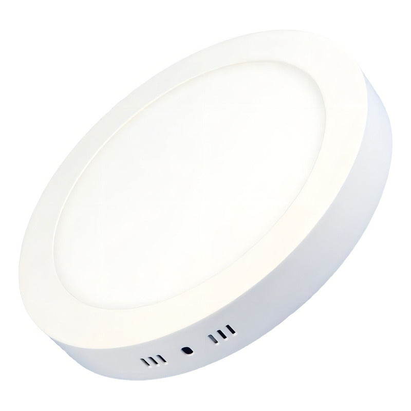 Plafon Techo Foco Sobrepuesto Panel Led Lampara Redondo 18w Estructura Blanco