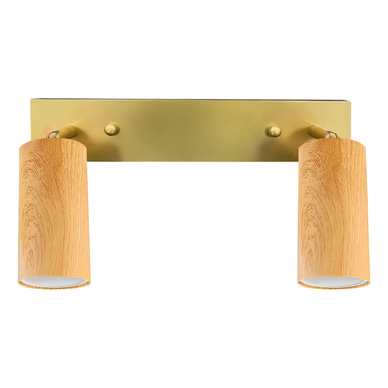 Aplique Led 2 Luces Bronce Y Madera Direccional Buena Luz Bronce
