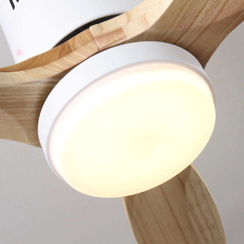Ventilador De Techo Con Luz Spin 3 Aspas Con Control Remoto 1.32 M 50 Hz Blanco Madera Clara Madera 3