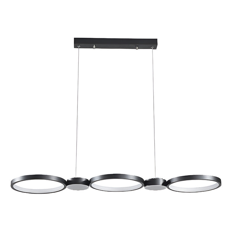 Lámpara Colgante Led De Techo Comedor Moderna Buena Luz Negro