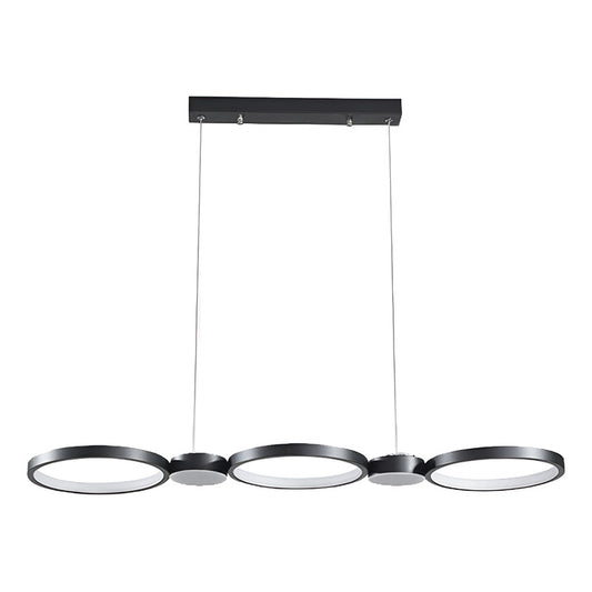 Lámpara Colgante Led De Techo Comedor Moderna Buena Luz Negro