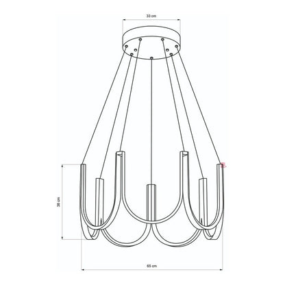 Lámpara Colgante Led De Techo Minimalista Moderna Buena Luz Negro