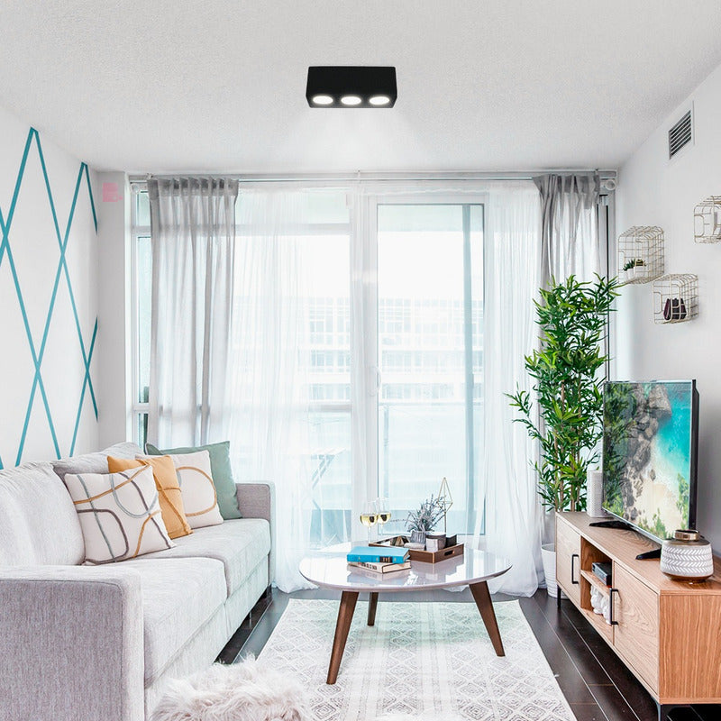 Lámpara Plafón De Techo Living Comedor Focos Led Buena Luz