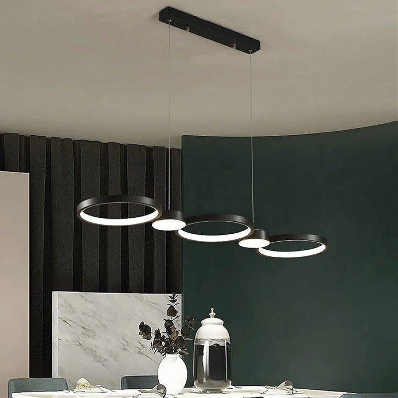 Lámpara Colgante Led De Techo Comedor Moderna Buena Luz Negro