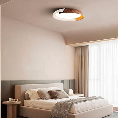 Plafón De Techo Led Con Terminación Madera Diseño Buena Luz