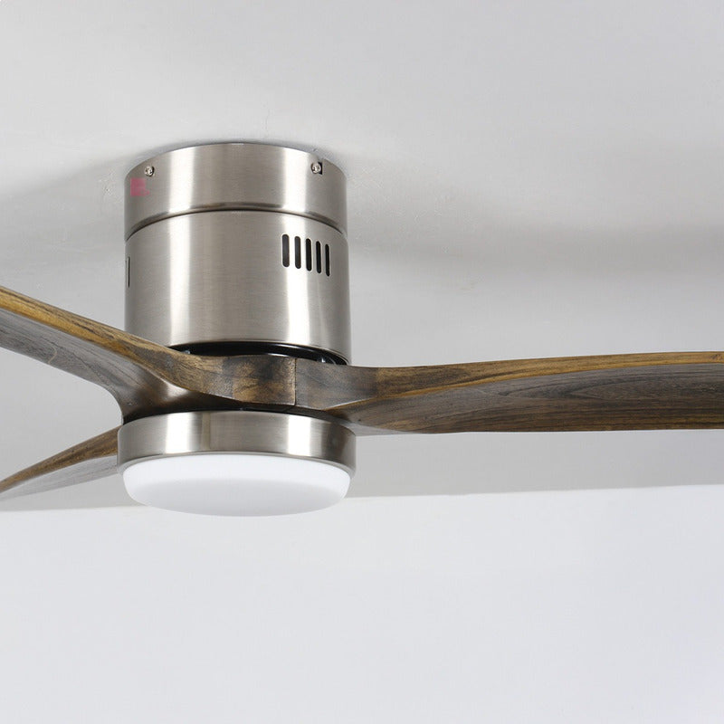 Ventilador De Techo Spin Inteligente Tuya Con Luz Led Madera Cantidad De Aspas 3 Estructura Acero Aspas Madera Oscura Diámetro 1.32 M Frecuencia 50hz