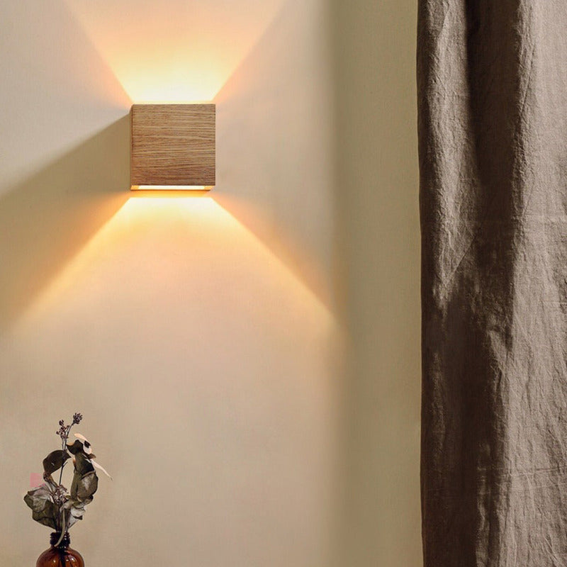 Aplique Difusor De Pared Led Diseño Madera Buena Luz Madera