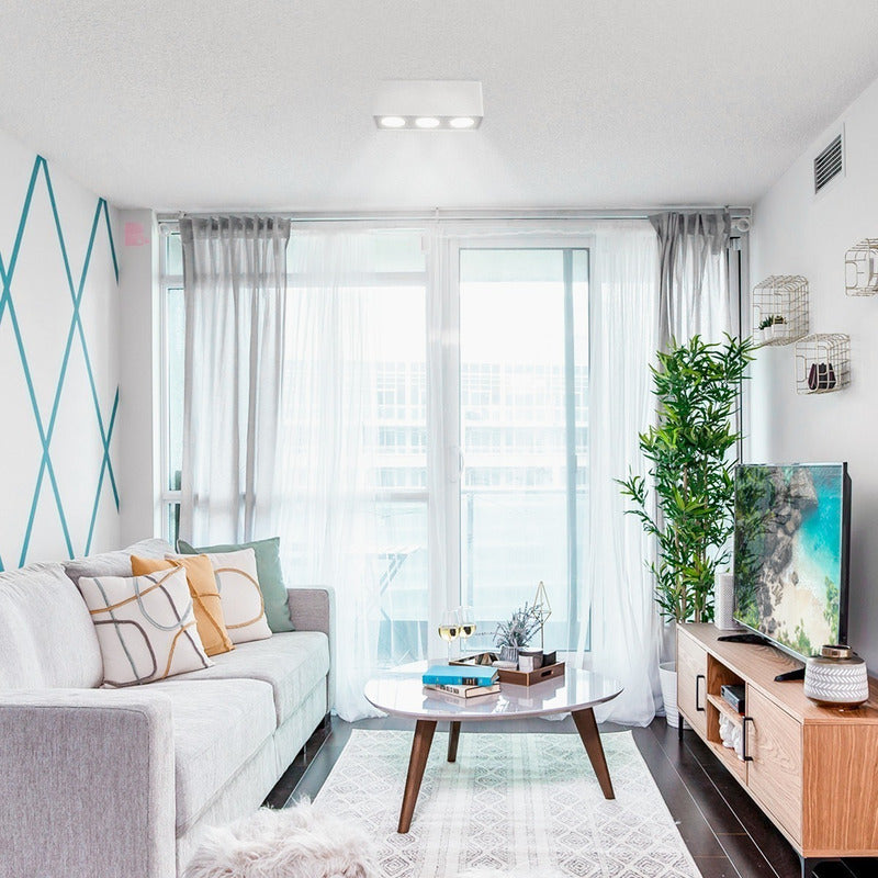 Lámpara Plafón De Techo Living Comedor Focos Led Buena Luz