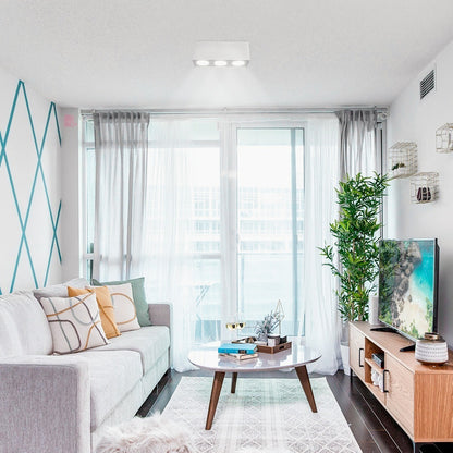 Lámpara Plafón De Techo Living Comedor Focos Led Buena Luz