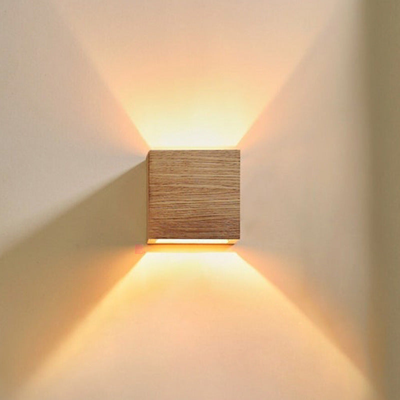 Aplique Difusor De Pared Led Diseño Madera Buena Luz Madera