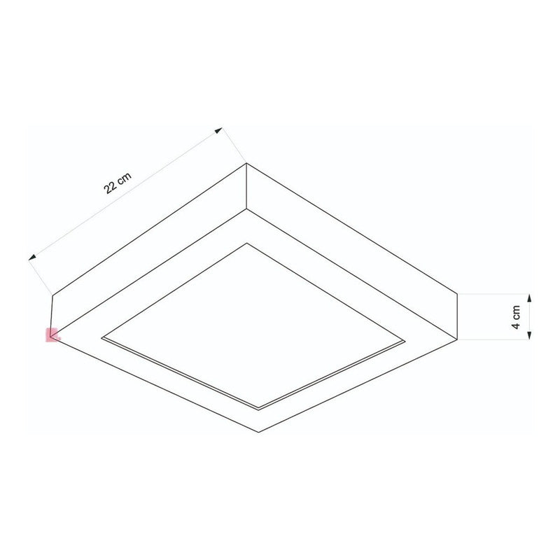 Plafón Panel Cuadrado Sobrepuesto Foco Led 18w Luz Calida Blanco
