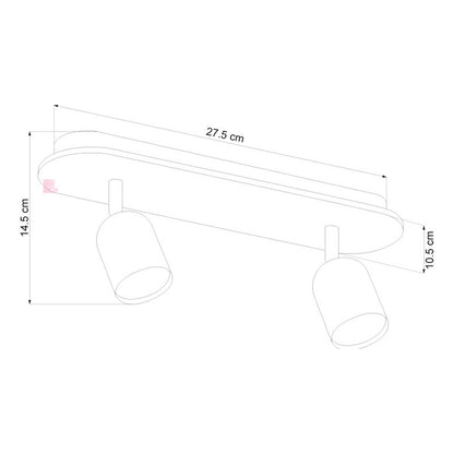 Plafón Direccional 2 Luces Gu10 7w Led Diseño Buena Luz