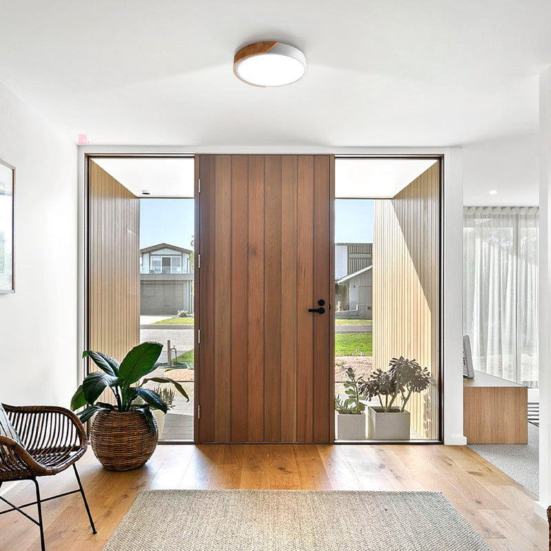 Lámpara Plafón Techo Led Madera Cocina Comedor Buena Luz