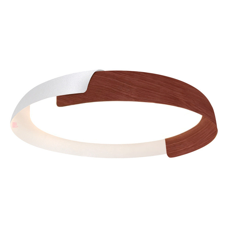 Plafón De Techo Led Con Terminación Madera Diseño Buena Luz