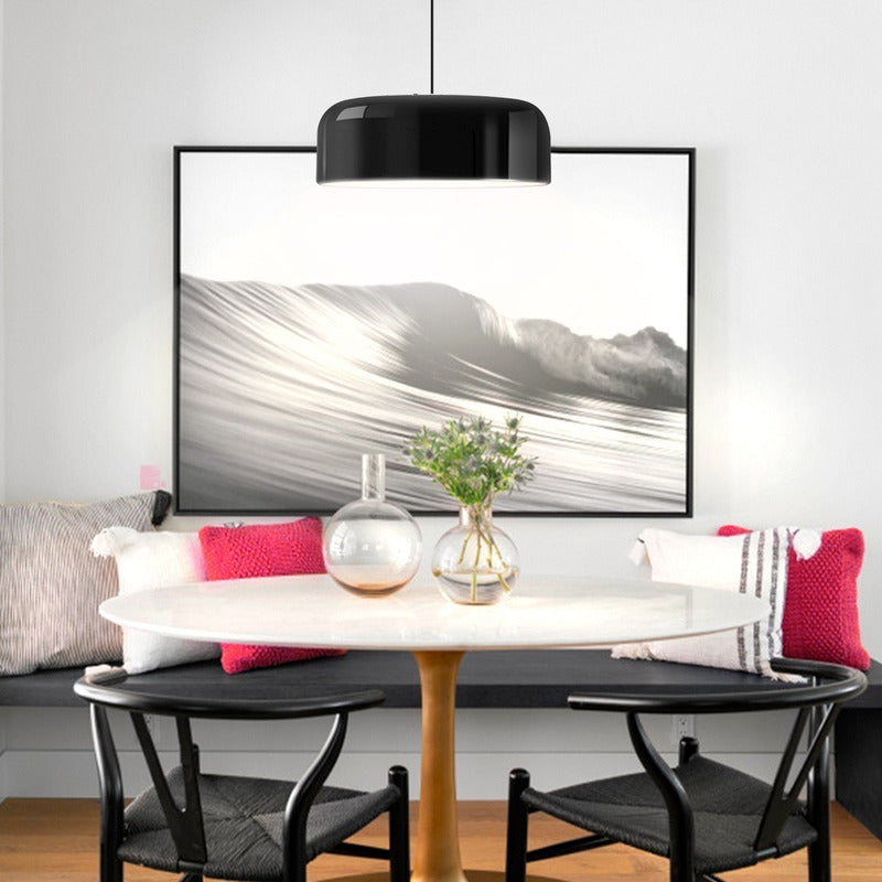 Lampara Colgante Led De Techo Ideal Cocina Metal Buena Luz Negro