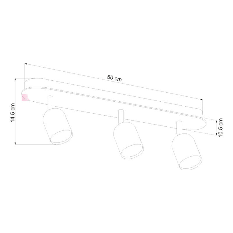 Plafón De Sobre Techo 3 Luces Gu10 Led Dirigibles Buena Luz