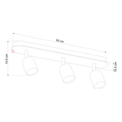 Plafón De Sobre Techo 3 Luces Gu10 Led Dirigibles Buena Luz